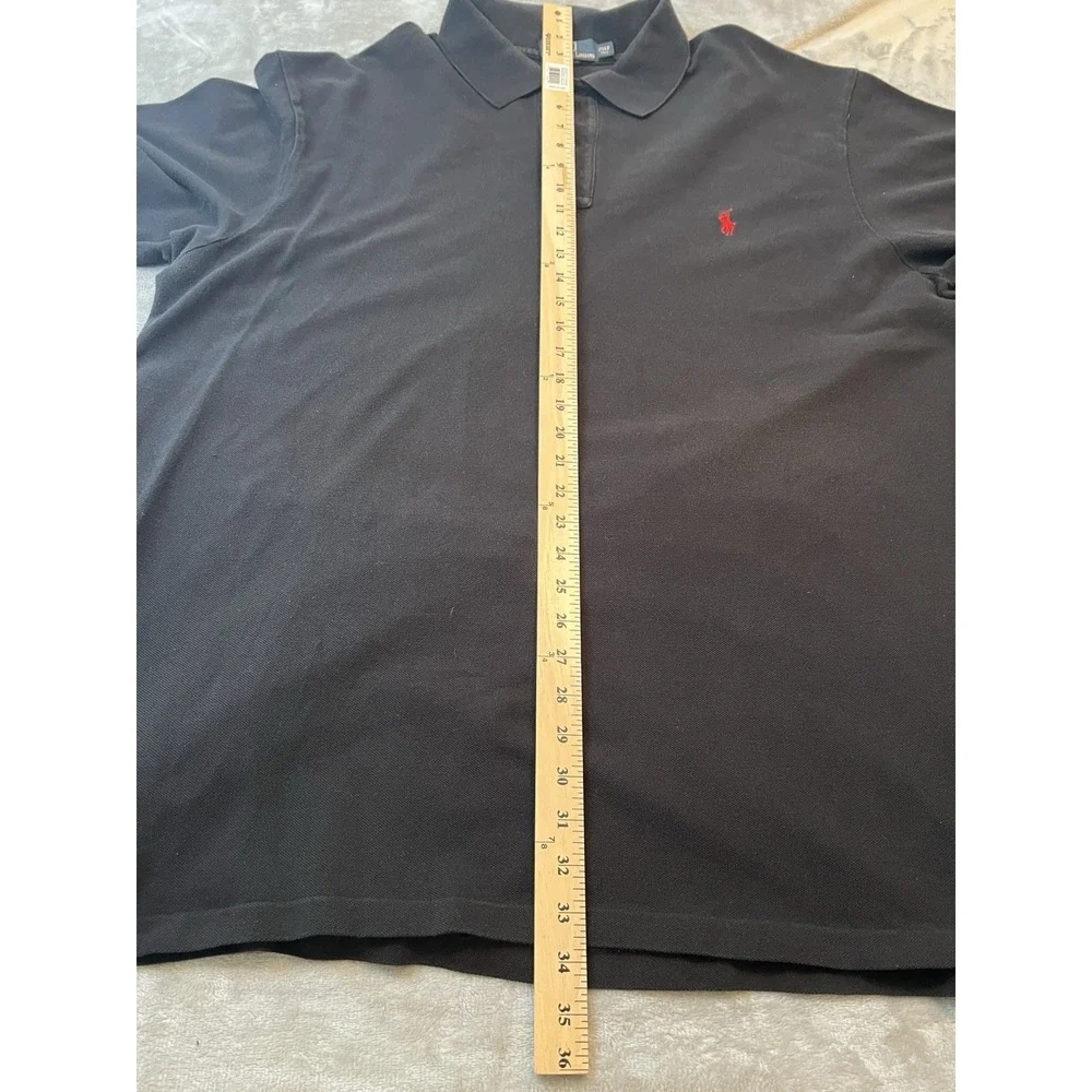 Polo Ralph Lauren Mens Shirt 2XLT Black Red Pony Short Sleeve Big Tall